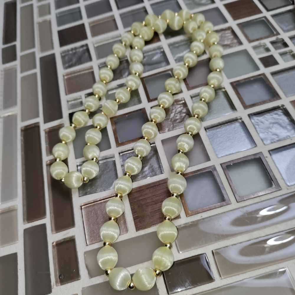 Vintage Artisan Silk Wrapped beads necklace